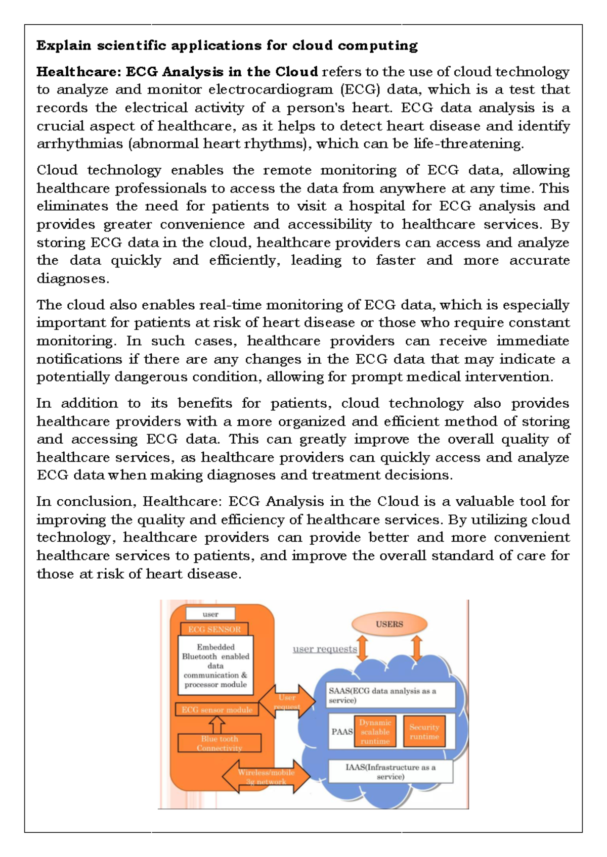 CC UNIT V - Cloud Computing Applications in Healthcare & Imaging - Studocu