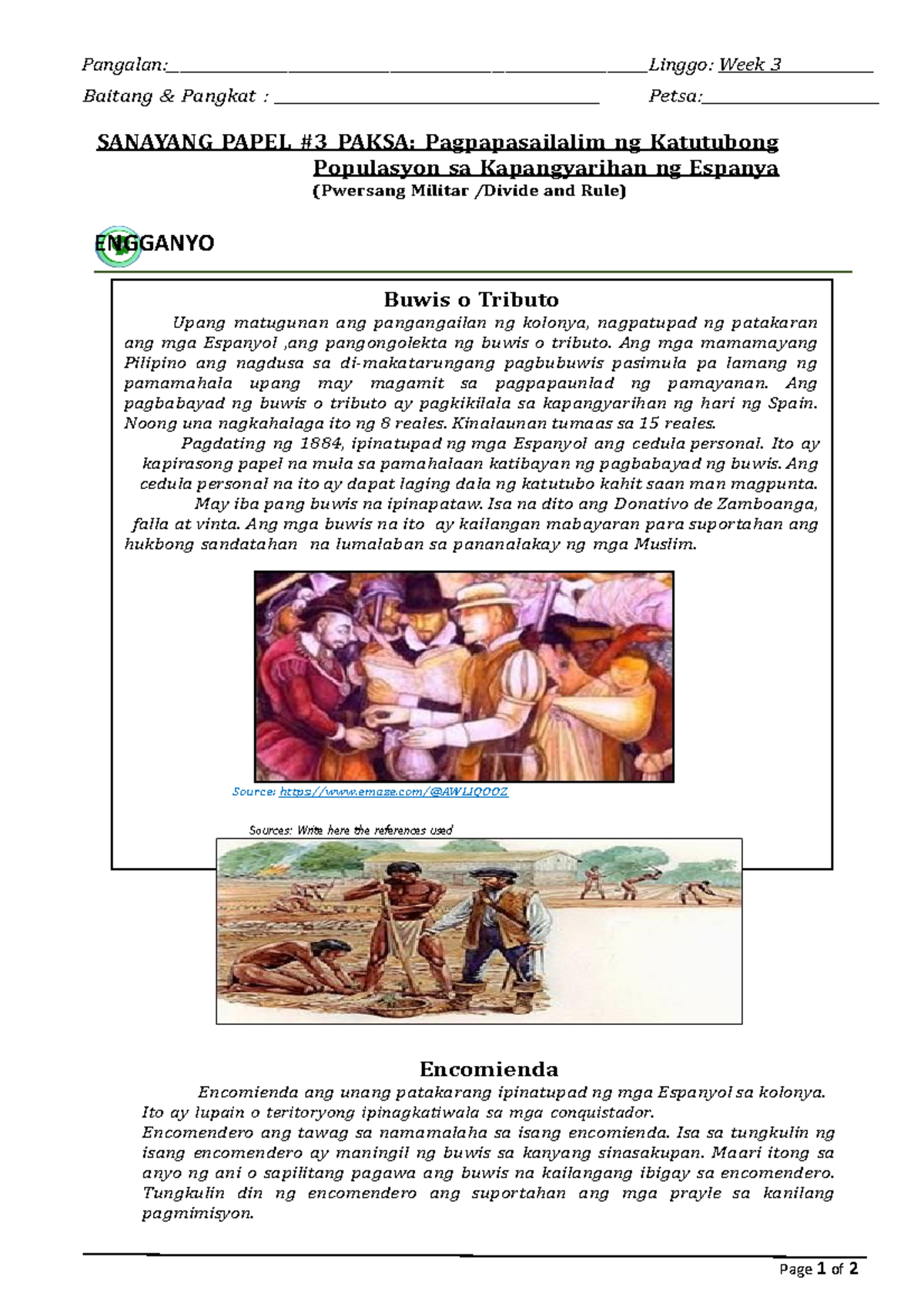 AP5-Q2- Activity- Sheet-WEEK 3 - ENGGANYO - Studocu