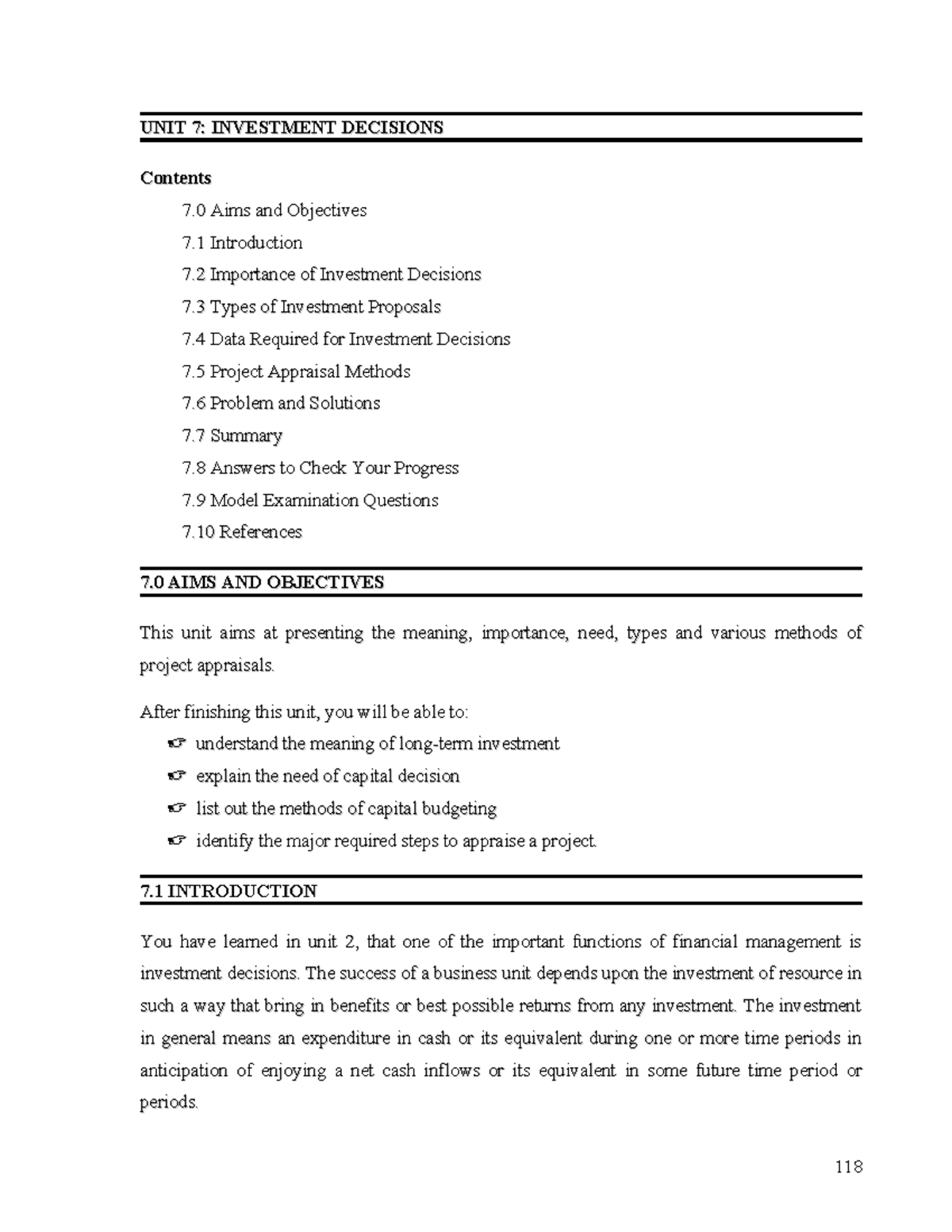 Unit 7: Investment Decisions and Project Appraisal Methods - Studocu