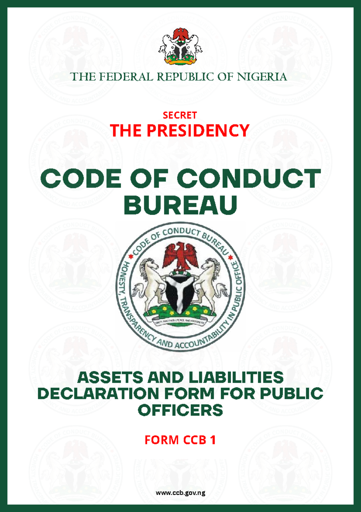 Assets and Liabilities Declaration Form for Public Officers - CCB 1 ...