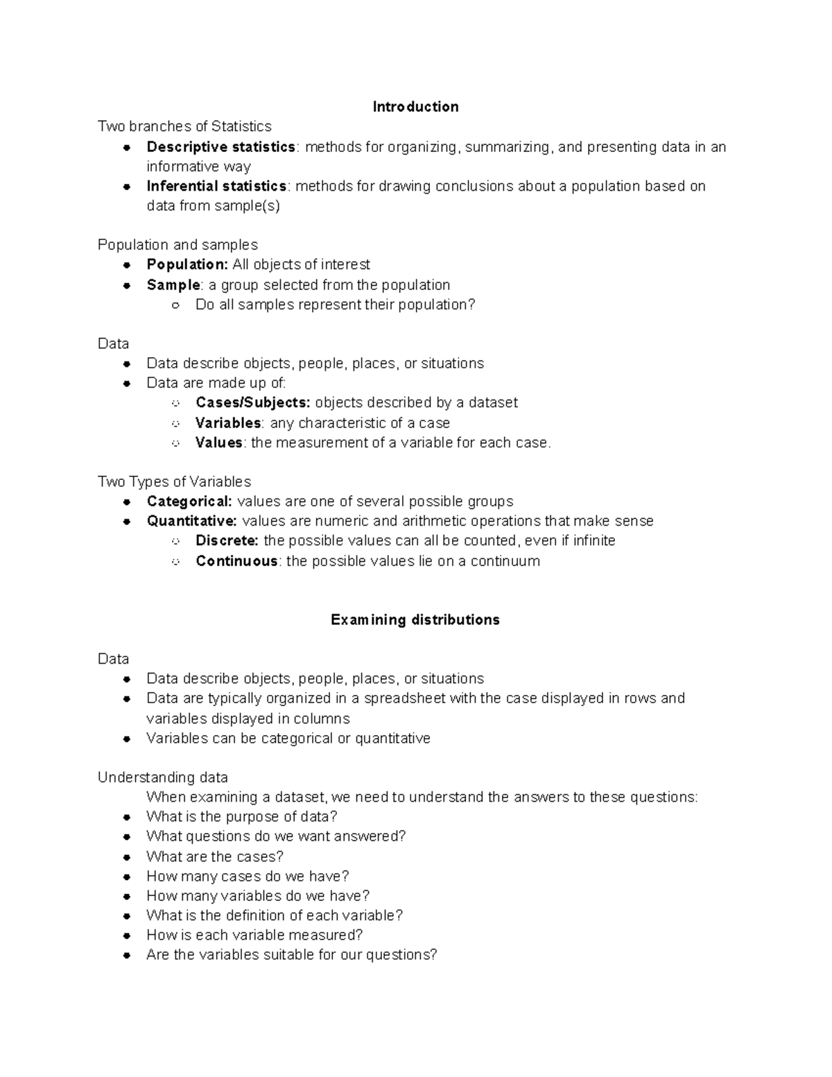 STAT 2120 Notes lectures 1-10 units covering all analysis ...