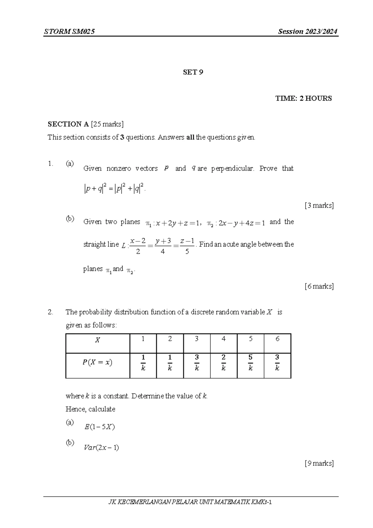 KMK Model PSPM2 Practice Questions for Session Exam - Studocu