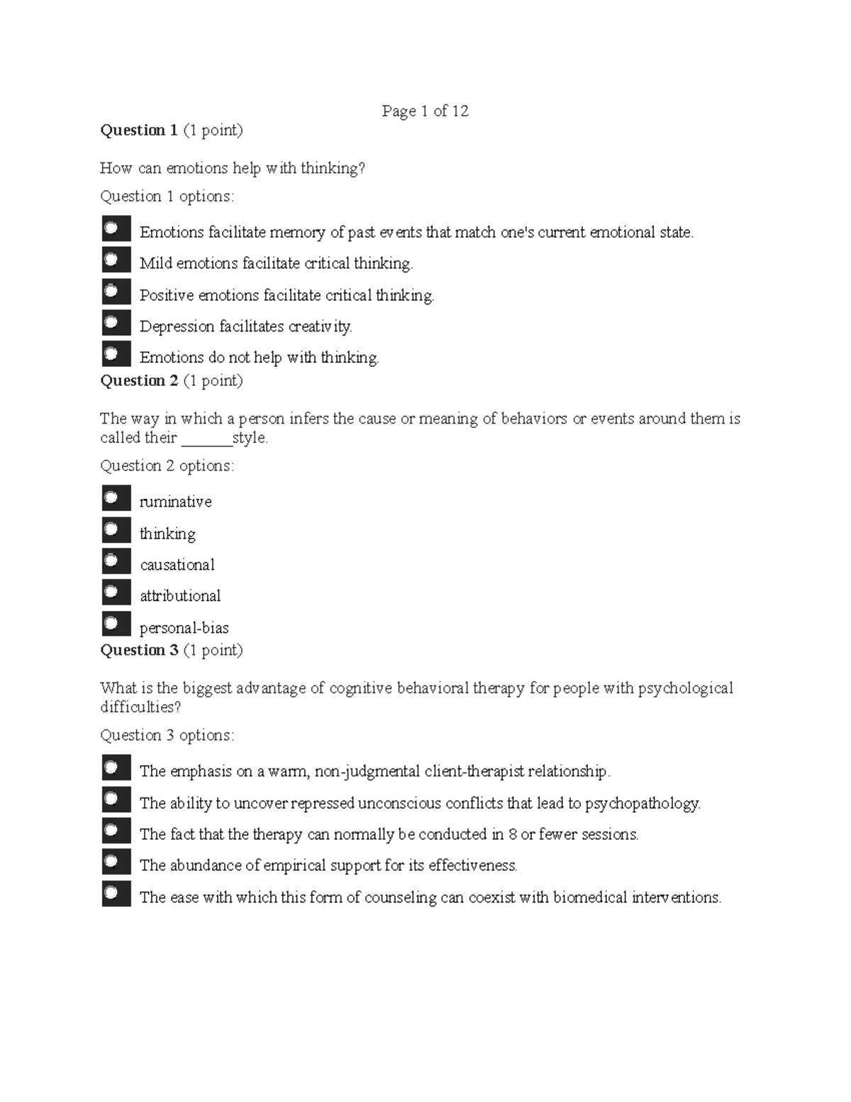 PSYC 100 - Final Exam Practice Questions and Answers Guide - Studocu