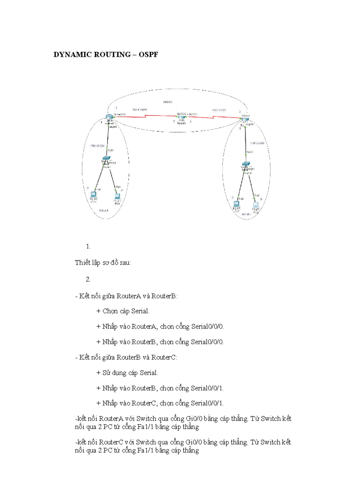 Lab 5 - Dynamic Routing với OSPF và Cấu Hình Router - Studocu