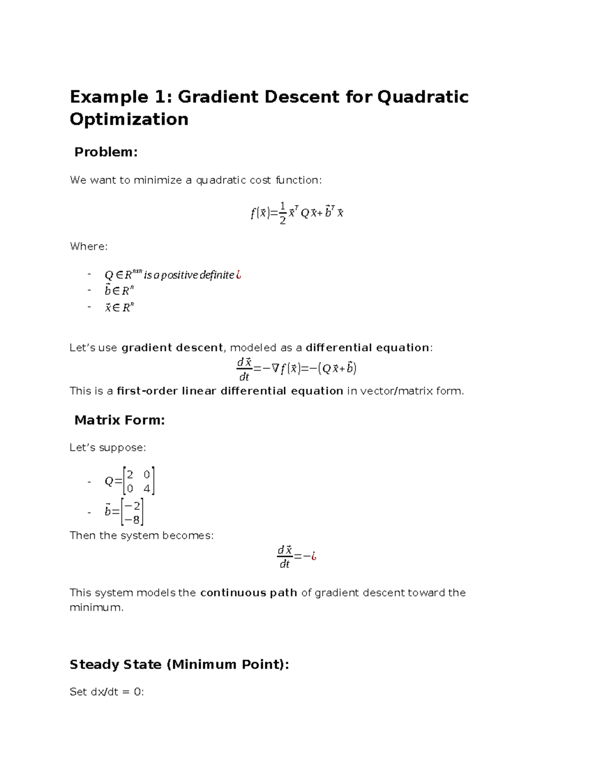 Mathematics 101: Differential Equations & Matrix Optimization Examples ...
