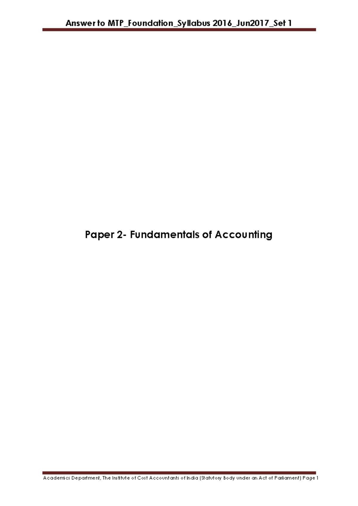 Fundamentals of Accounting Paper 2 - Exam Guide (5-June 17) - Studocu