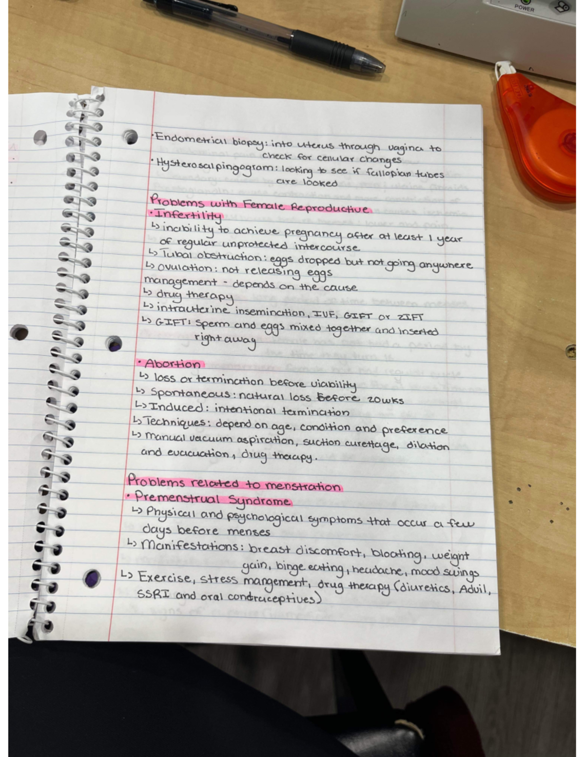 Reproductive Test Notes for NURS3500: Handwritten Study Guide - Studocu