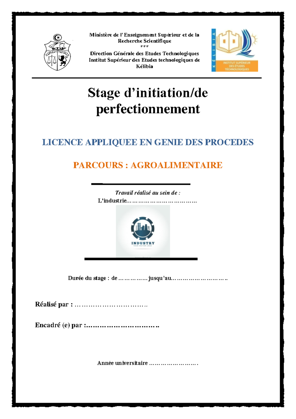 Rapport de Stage Initiation et Perfectionnement en Génie des Procédés ...