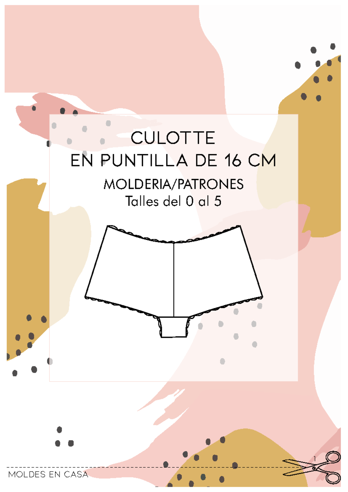 Moldes de Culotte en Puntilla 16 cm para Talles 0 a 5 - Document Preview