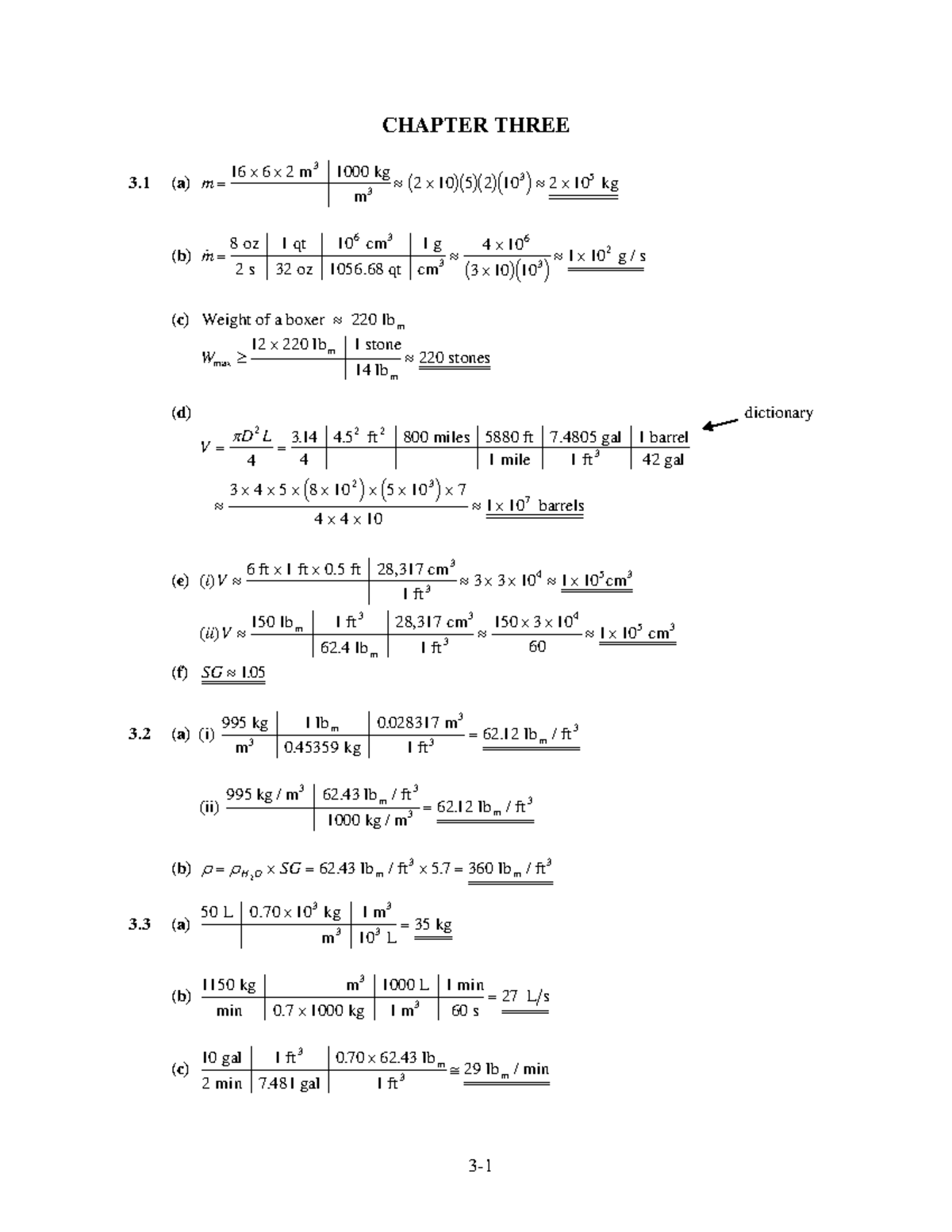 Ch03_chemical processes and elemental balances - CHAPTER THREE 3 (a) m ...