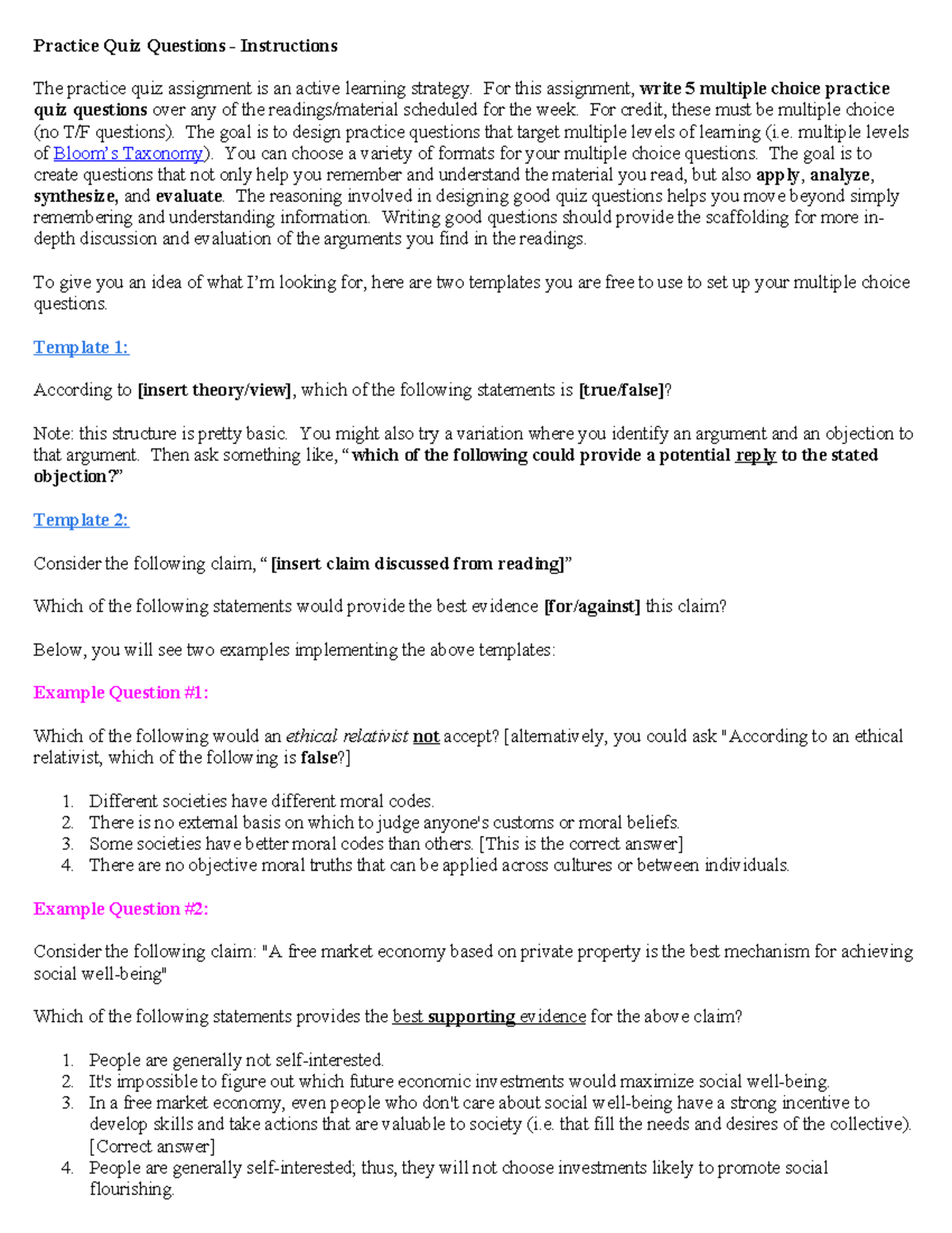 Instructions Practice Quiz Questions - Practice Quiz Questions ...