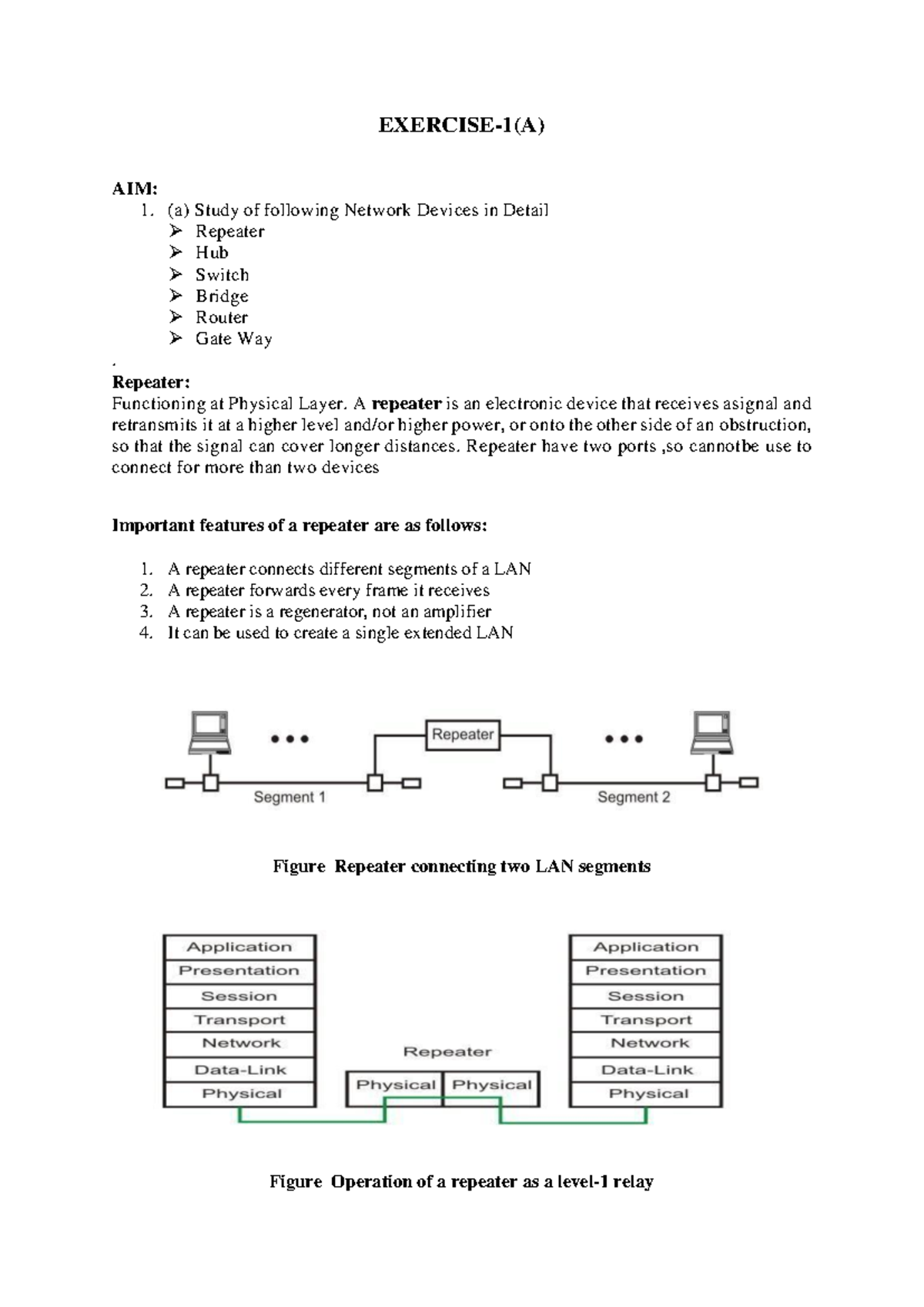Cn Lab: Detailed Study of Network Devices and Data Link Layer Methods ...