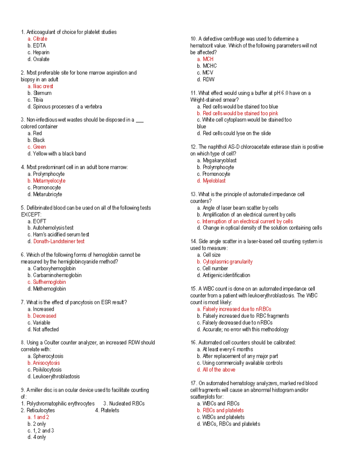 Hematology Notes Key Concepts And Clinical Applications Studocu