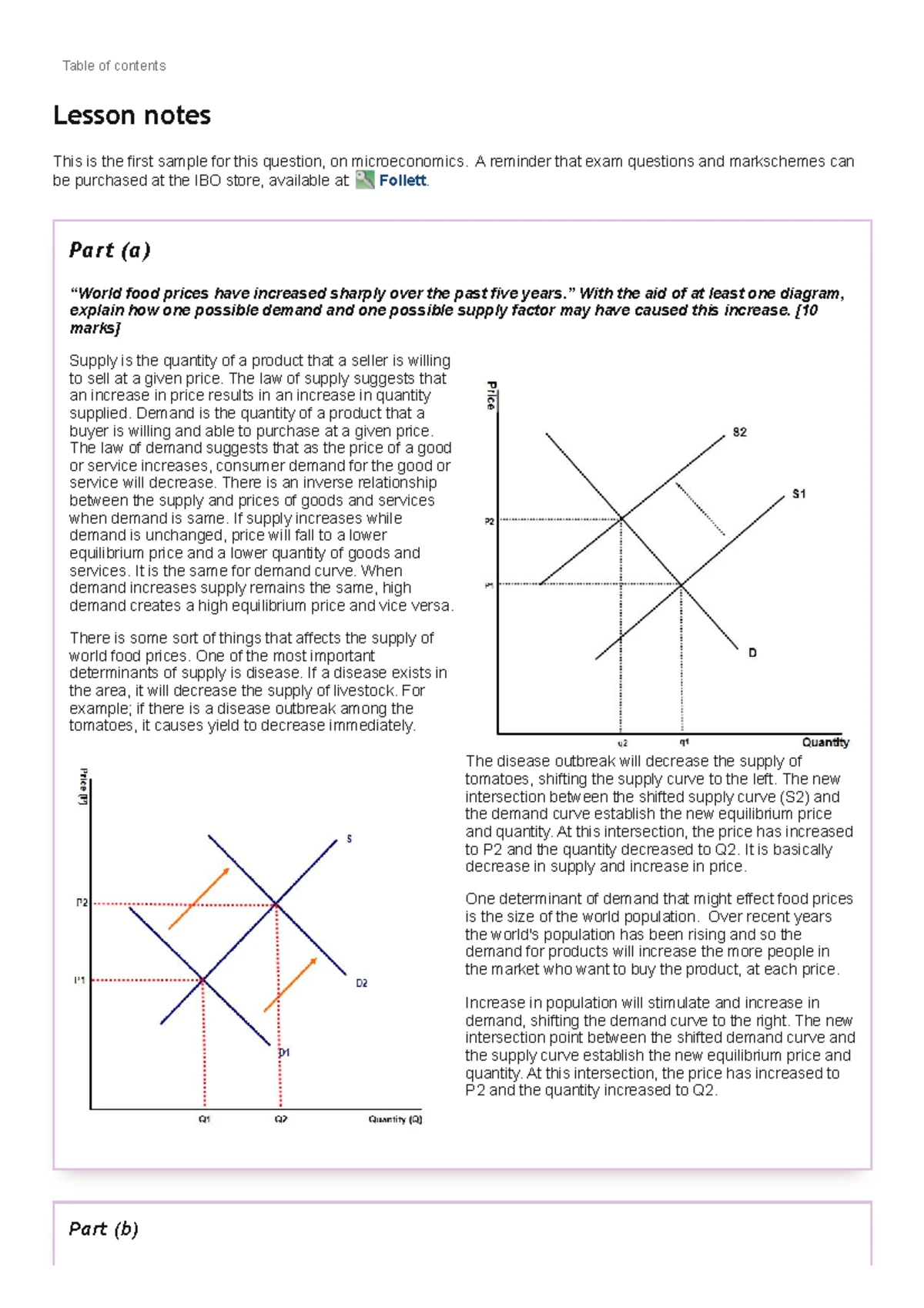 IB Economics Paper 1: Demand & Supply Factors in Food Price Dynamics ...
