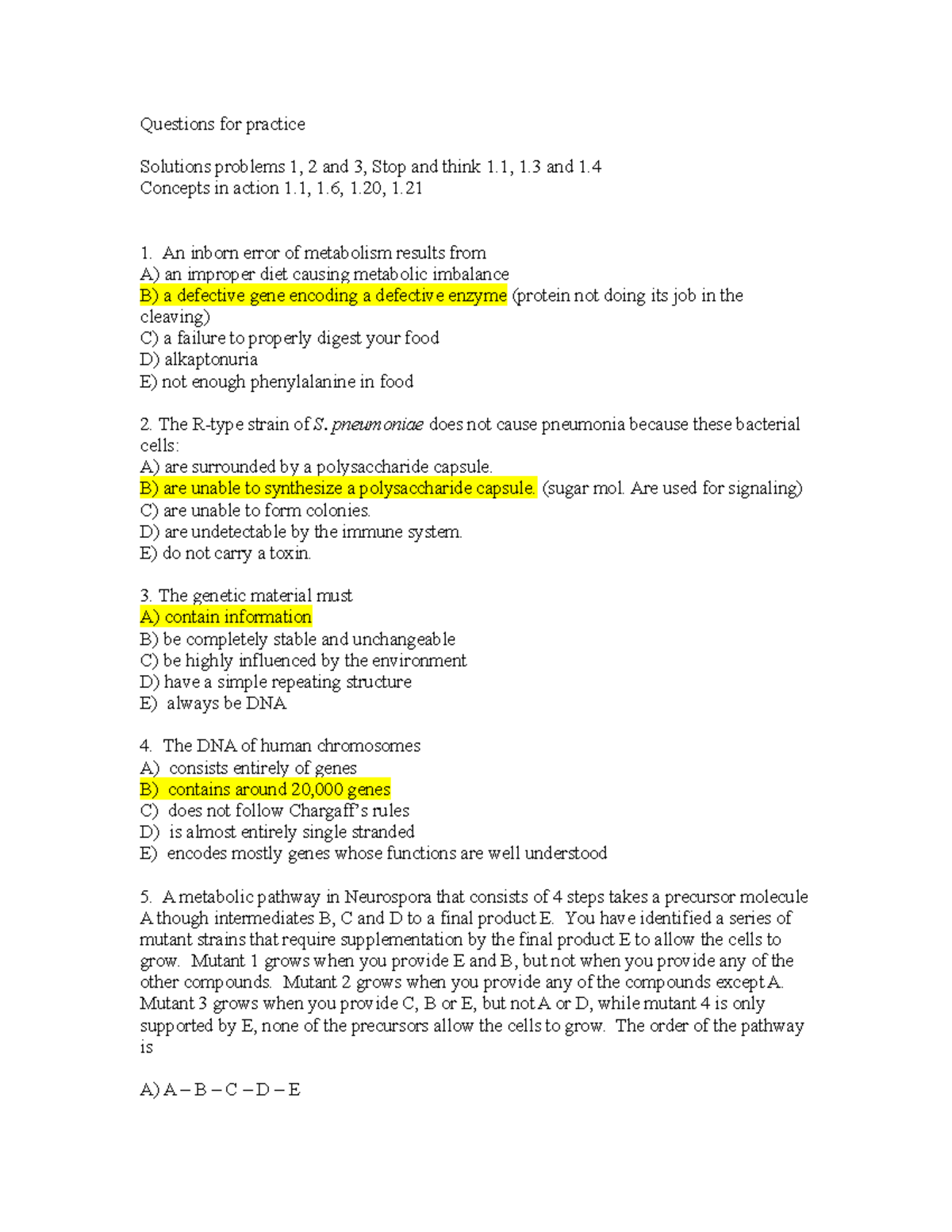 Practice quiz 1 week 1 - Questions for practice Solutions problems 1, 2 ...