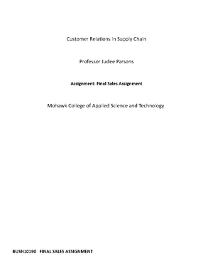 Final Assignment - Warehousing, Logistics and Outsourcing Final ...