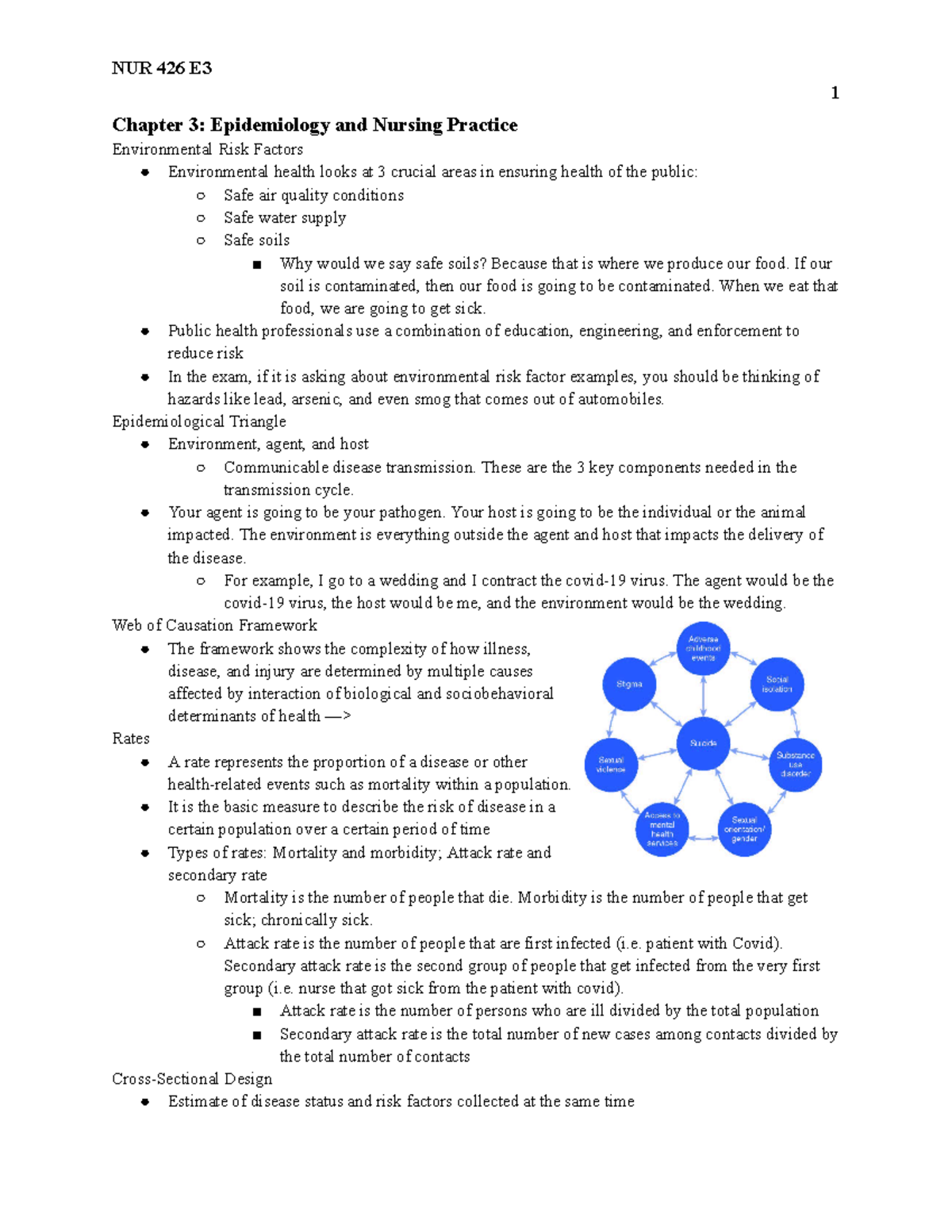 Community health exam 3 review guide - 1 Chapter 3: Epidemiology and ...