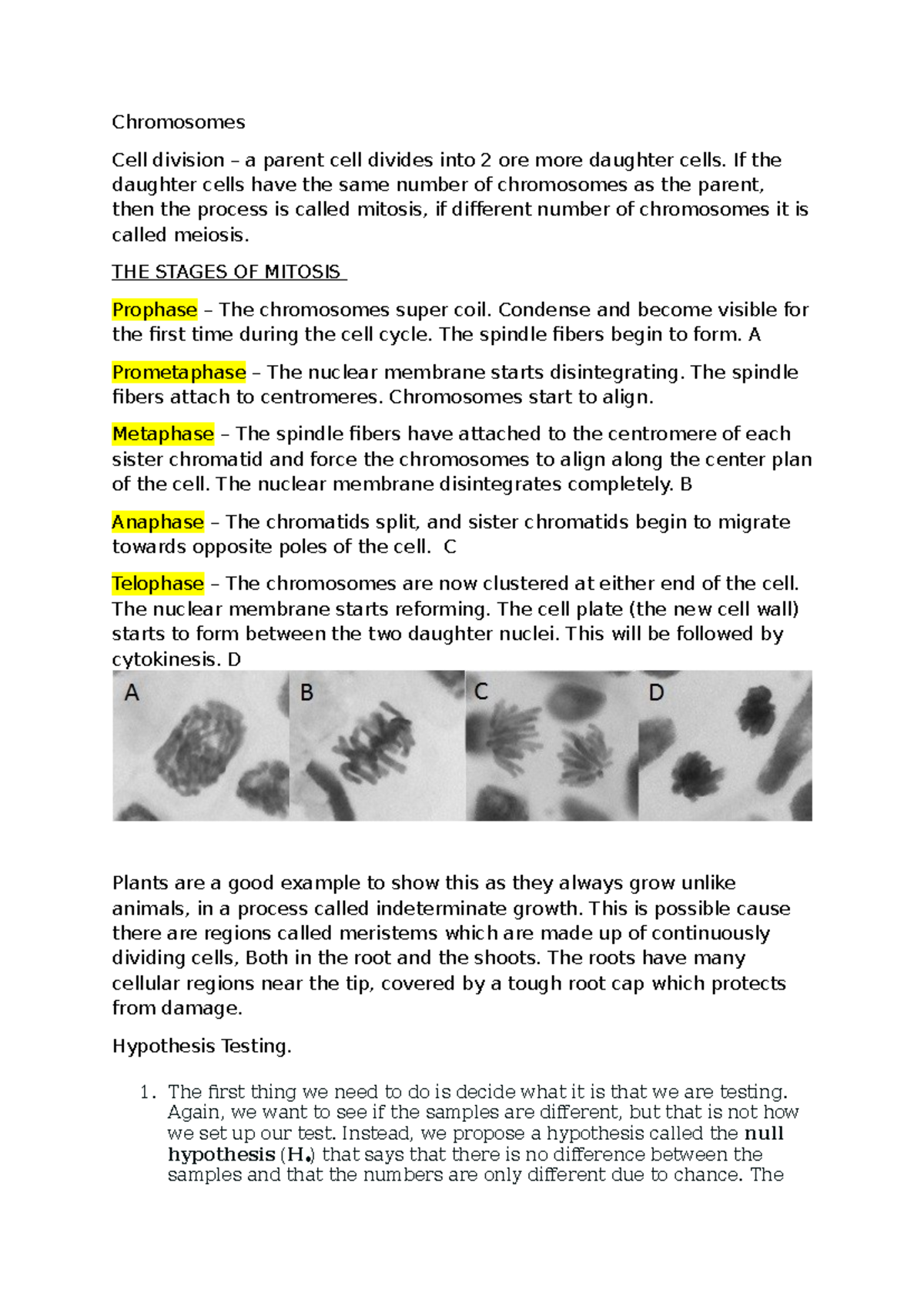 Mitosis and Meiosis: Understanding Cell Division Processes - Studocu