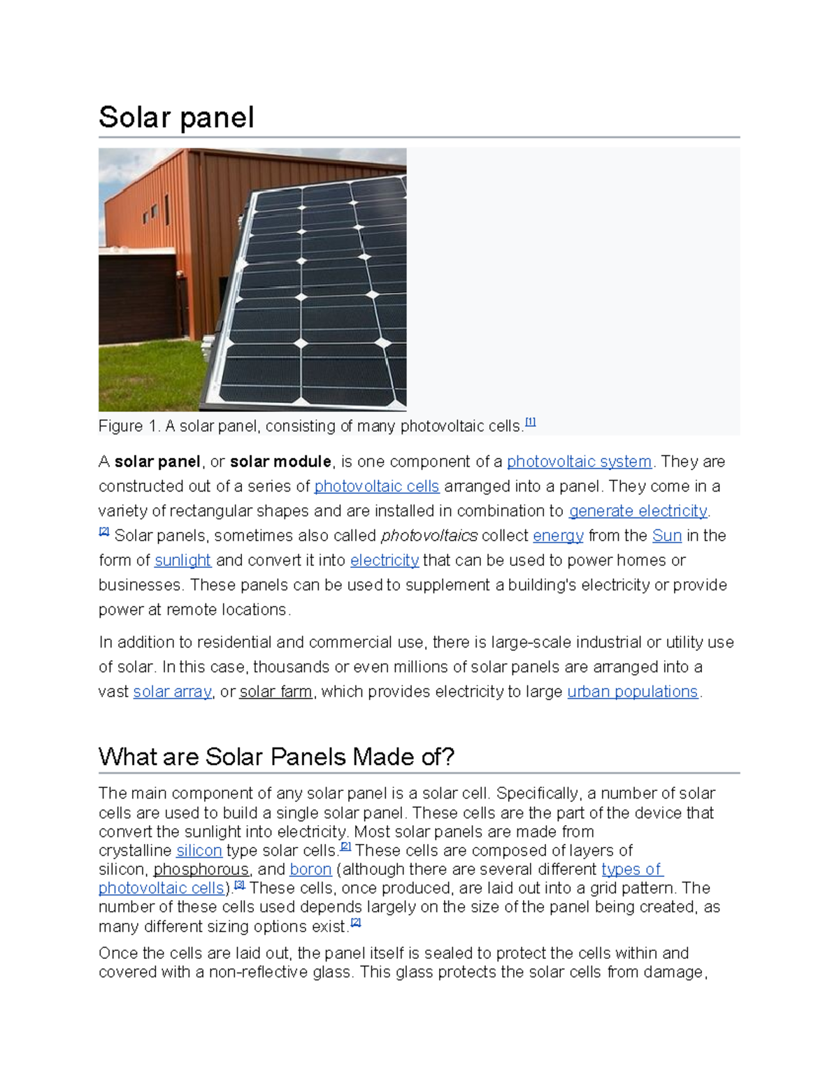 Solar Panel Overview: Components and Functionality - Studocu