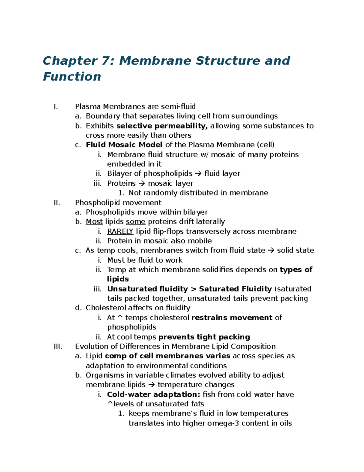 Chapter 7: Membrane Structure & Function - Plasma Membranes Overview ...
