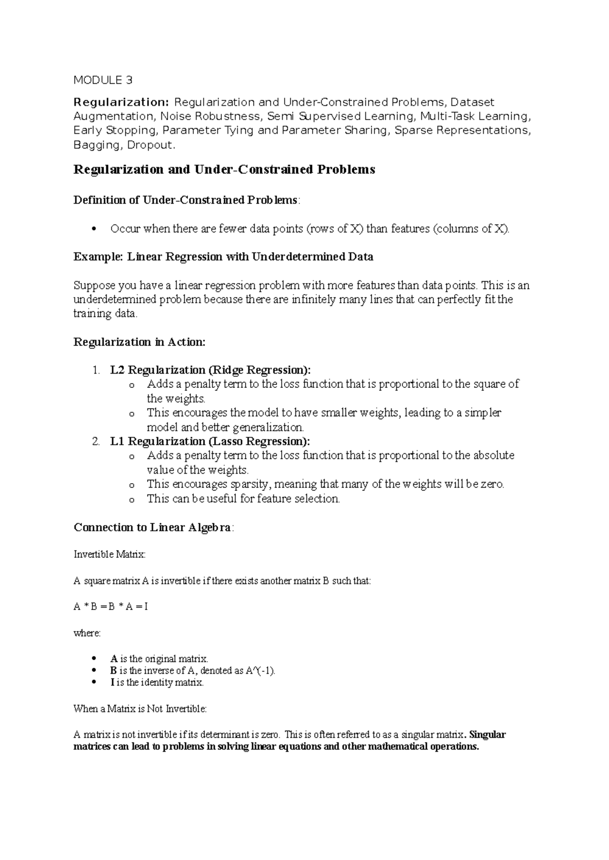 DL Module 3 Notes: Regularization, Augmentation, and Learning ...