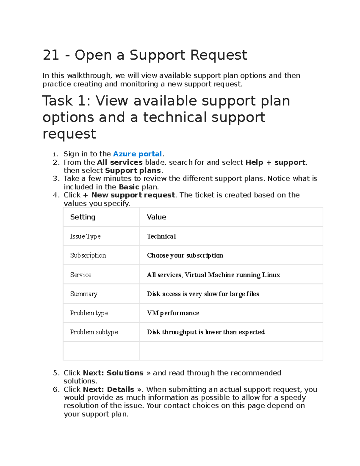 21 - Open a Support Request - 21 - Open a Support Request In this ...