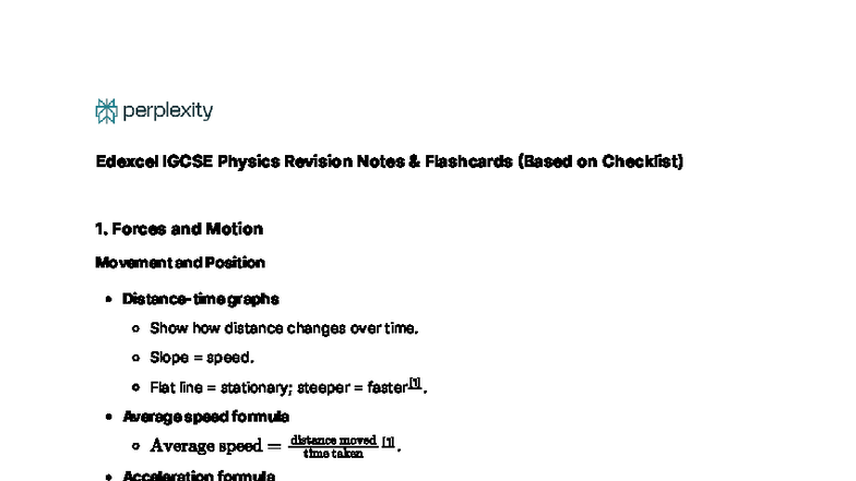 Edexcel IGCSE Physics Revision Notes & Flashcards: Key Concepts - Studocu