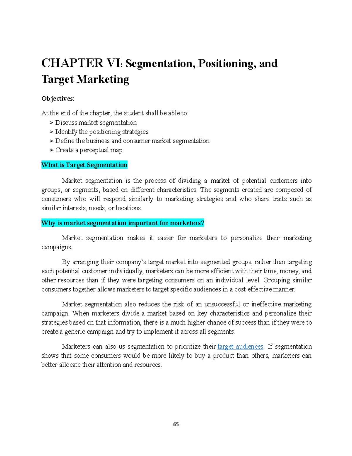 Marketing Management Chapter 6: Segmentation & Target Marketing ...