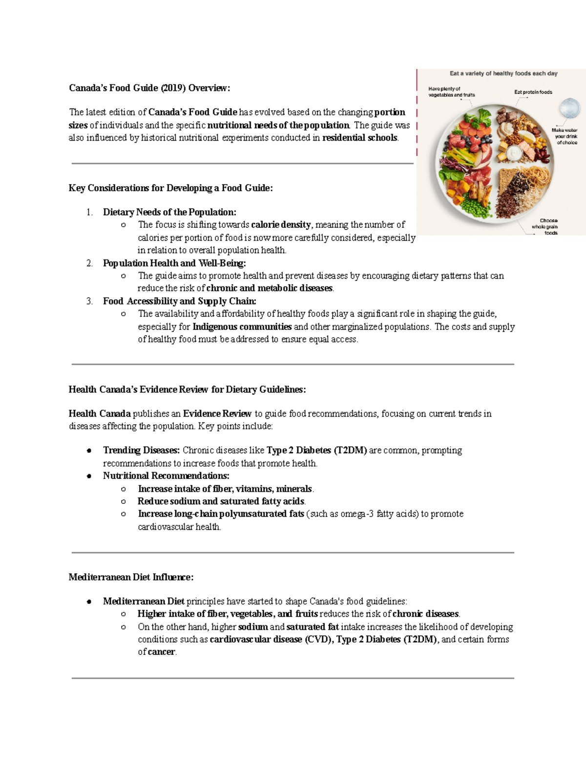 Week 2 Dietary Planning, Canada’s Food Guide, and Nutritional ...