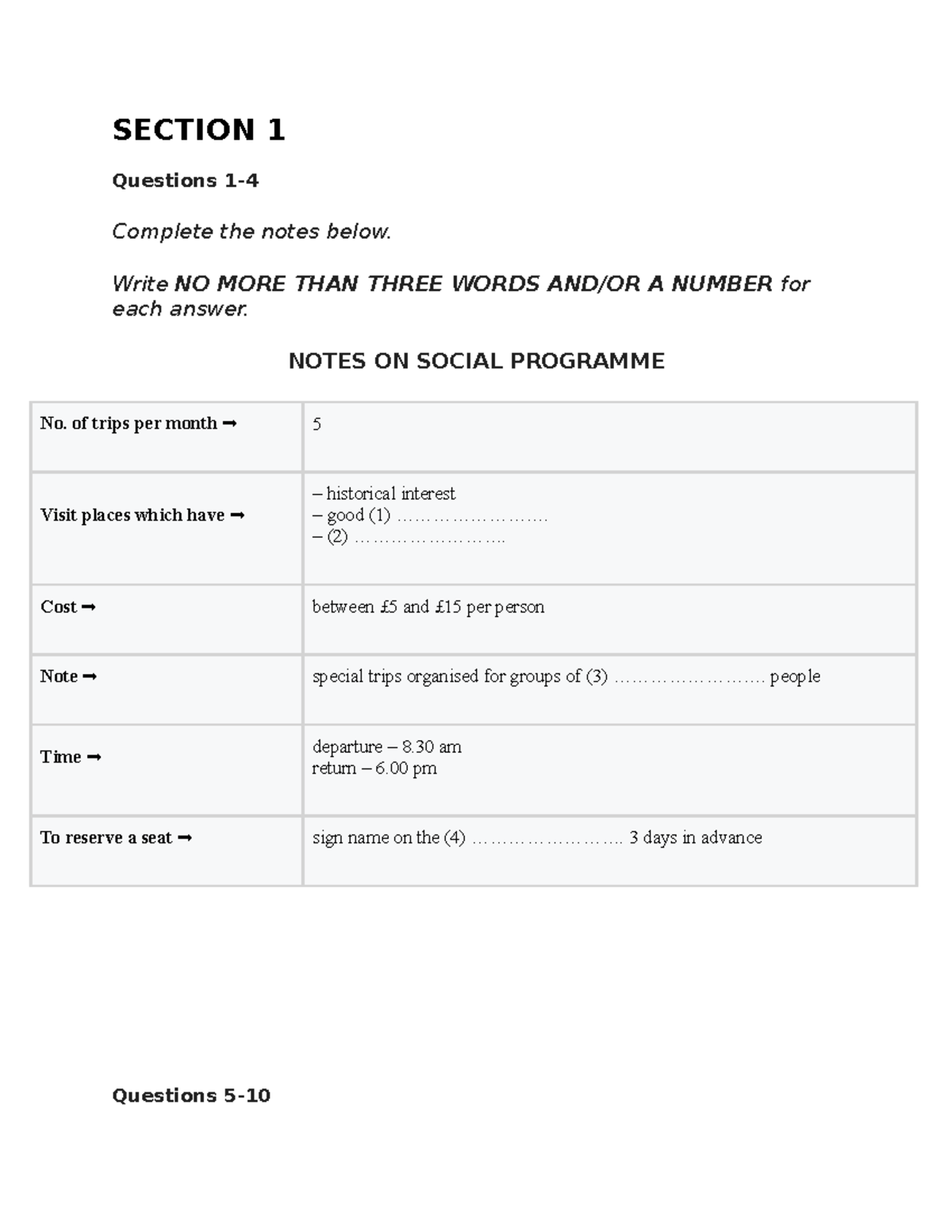 Cambridge IELTS 4 Listening Test 1 - Study Guide and Notes - Studocu