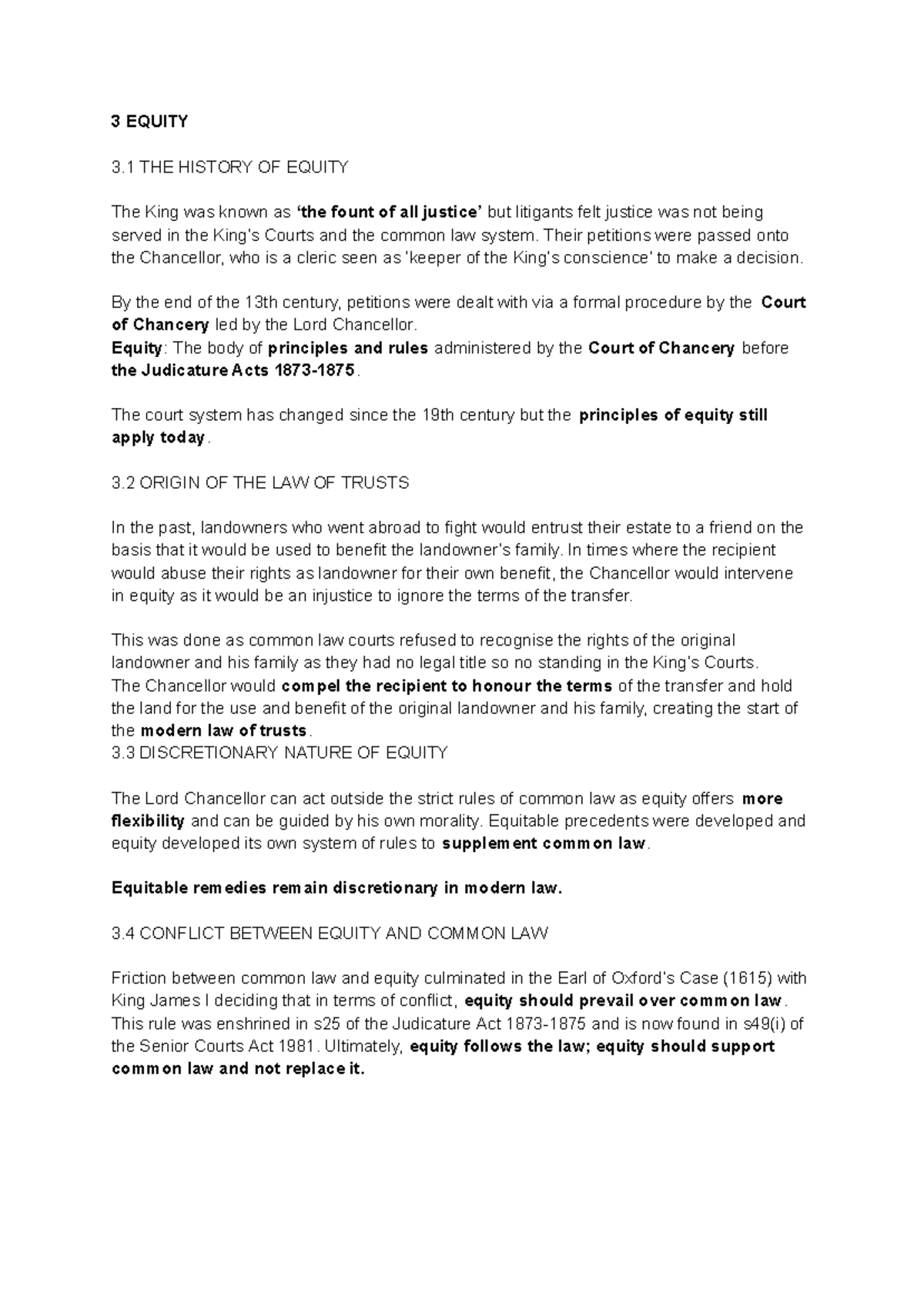 Workshop 1 - Sources of Law: The Evolution of Equity Principles - Studocu