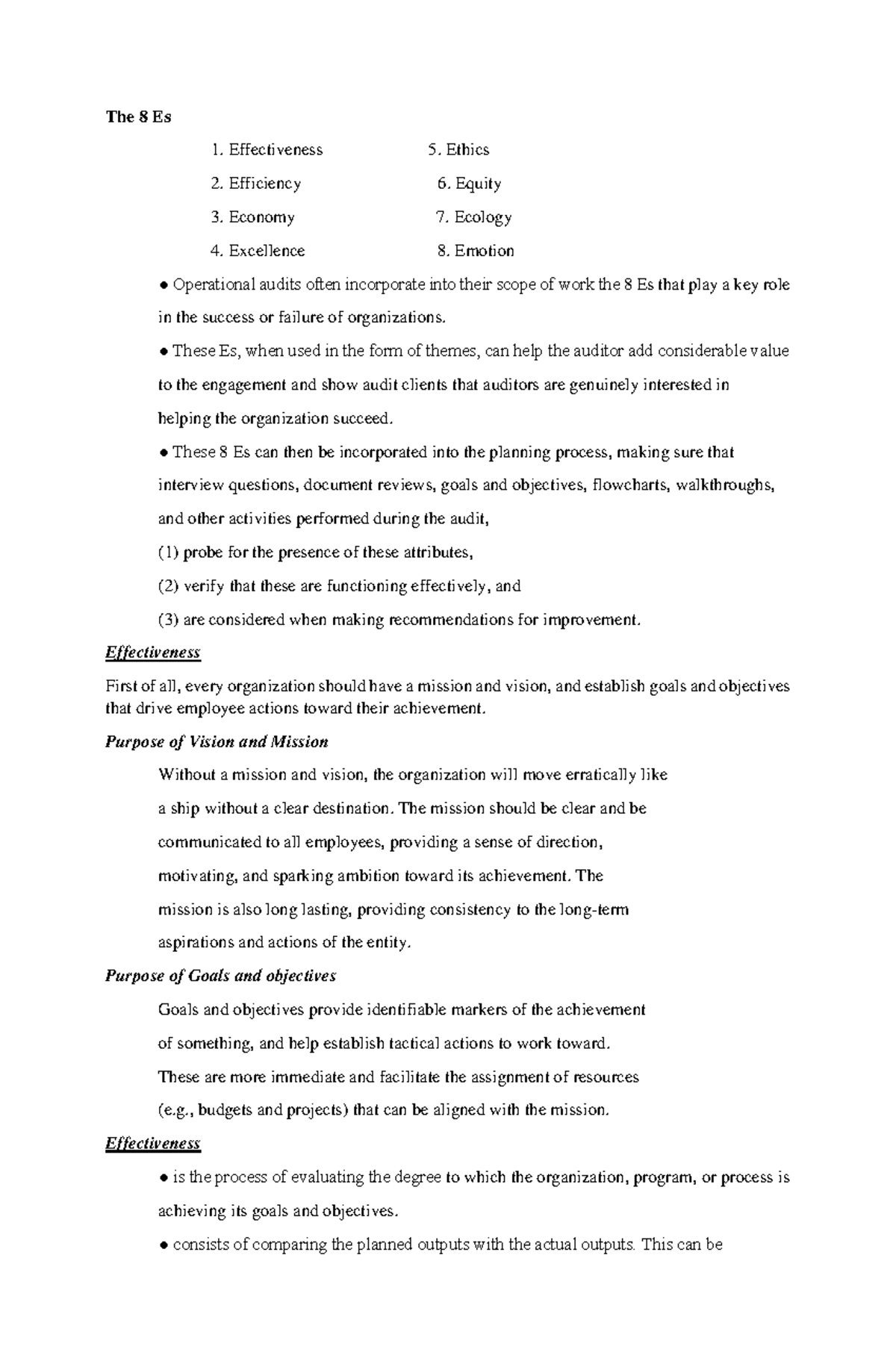 The 8 Es of Operational Audit: Effectiveness, Efficiency, Ethics & More ...