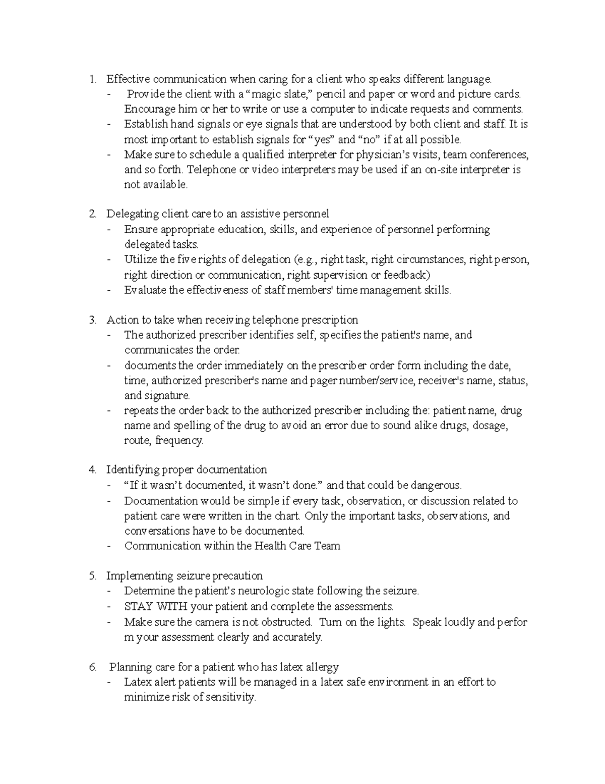 Med surg final rem - notes on the lecture materials - Effective ...
