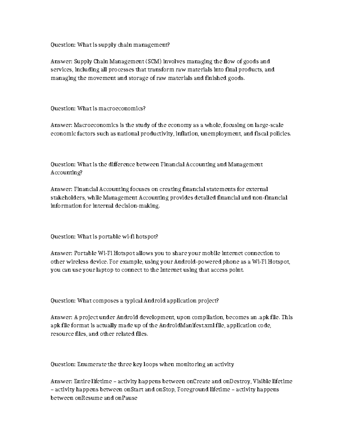 SCM & Macroeconomics Overview: Key Concepts & Definitions - Studocu