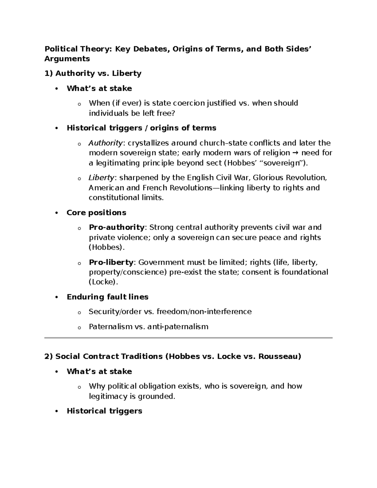 Political Theory: Key Debates and Concepts - Lecture Notes (POLS 101 ...