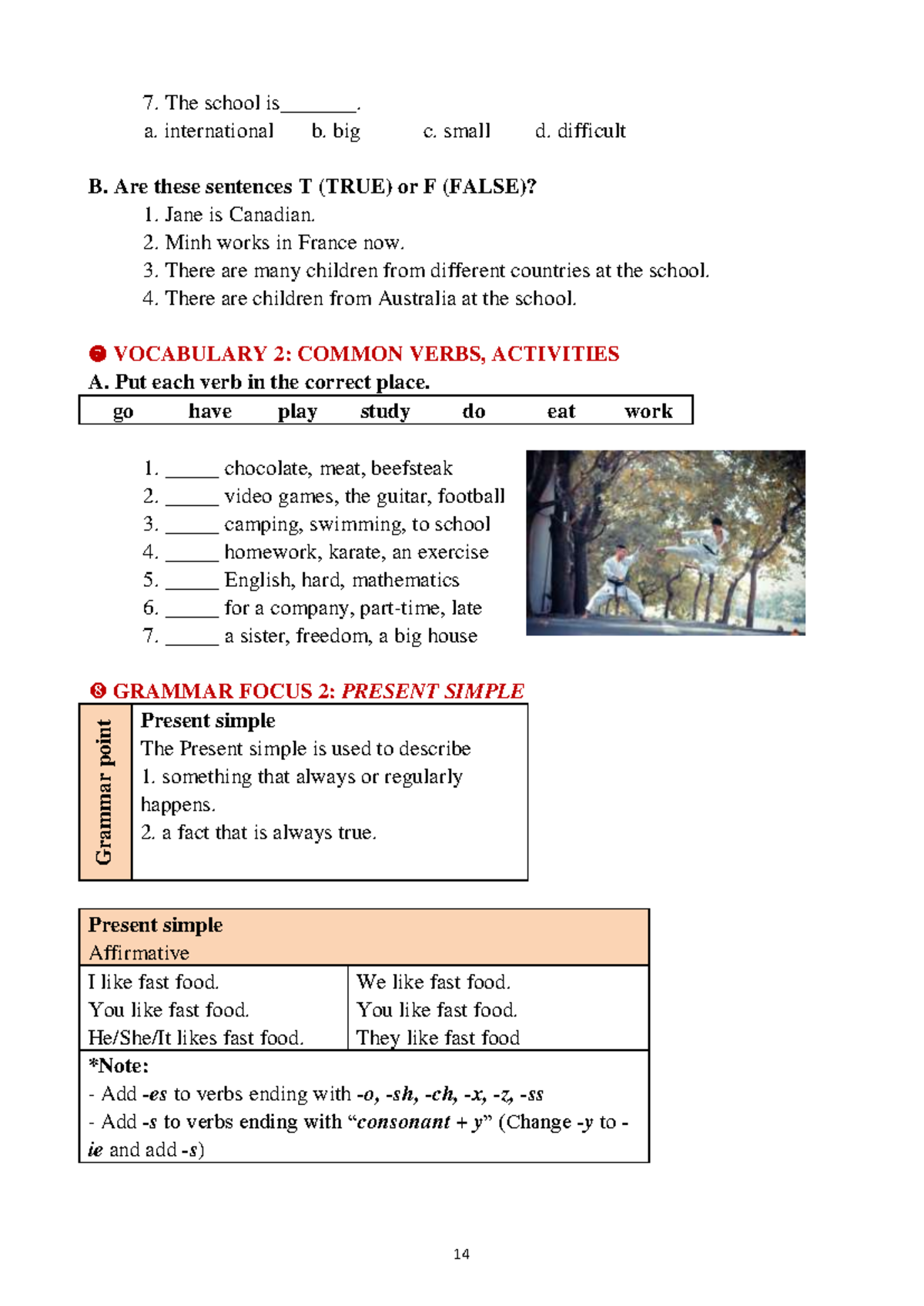 Unit 1 Vocabulary 2: Common Verbs & Present Simple Grammar Guide - Studocu