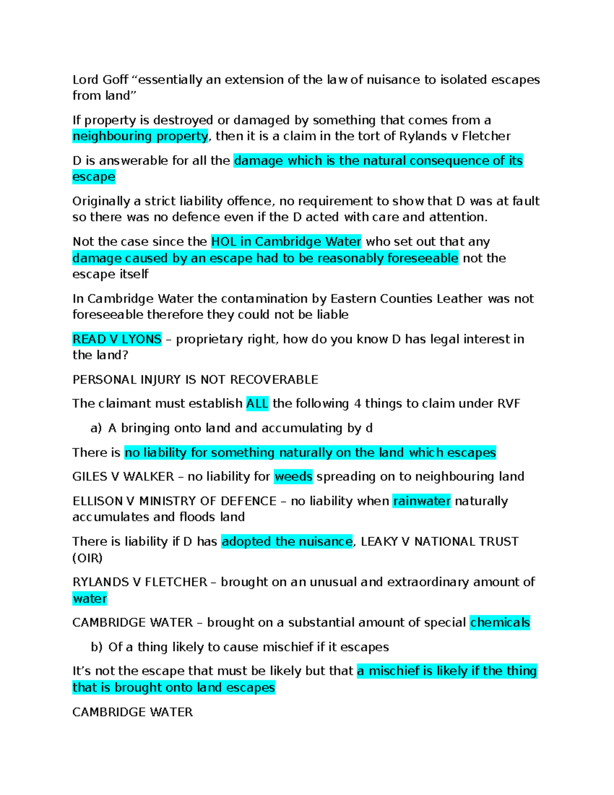 Rylands v Fletcher: An analysis of liability and defences in tort law ...