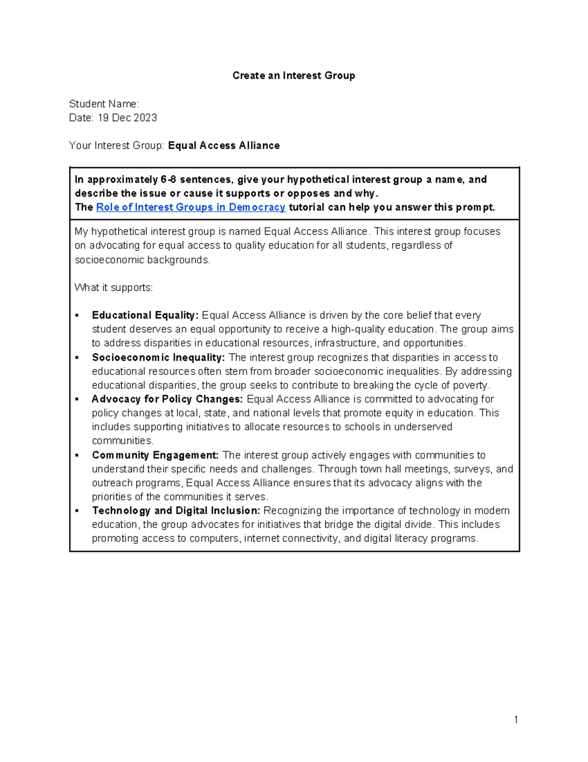 Creating an Interest Group: The Equal Access Alliance Strategy Guide ...