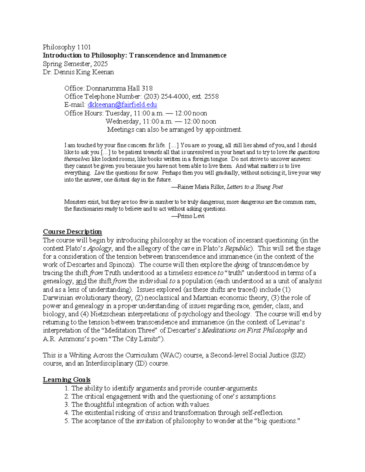 PHIL 1 101: Syllabus for Introduction to Philosophy - Spring 2025 - Studocu
