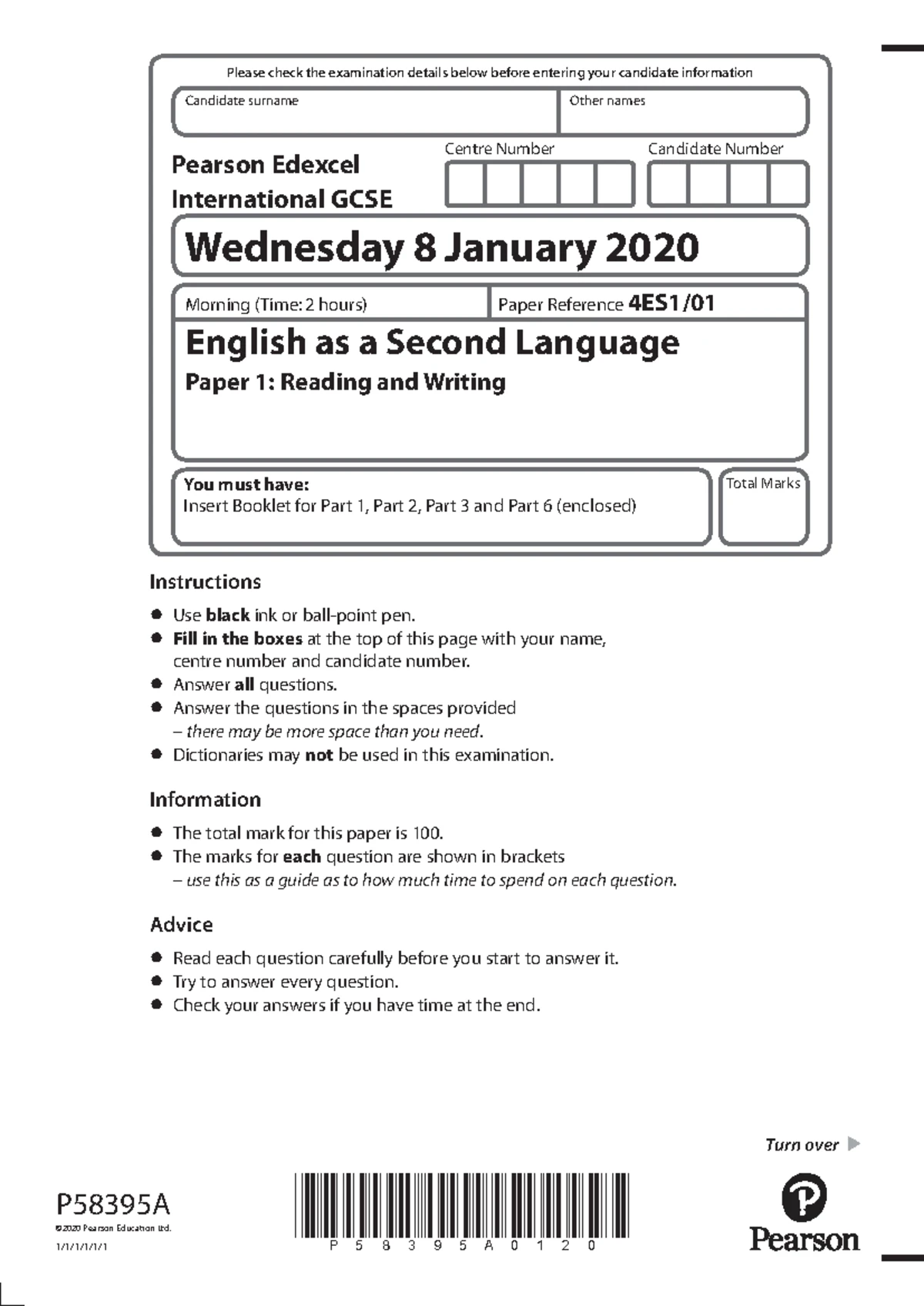 Mark Scheme Guidance for Pearson Edexcel International GCSE (4ES1 ...