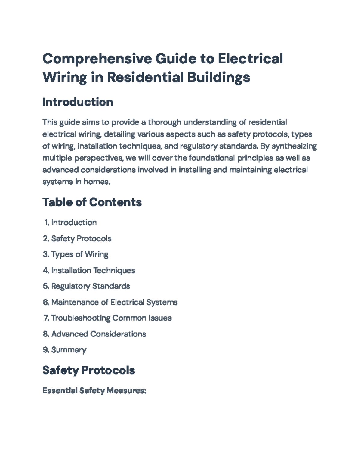 Comprehensive Guide to Residential Electrical Wiring - ELEC101 - Studocu