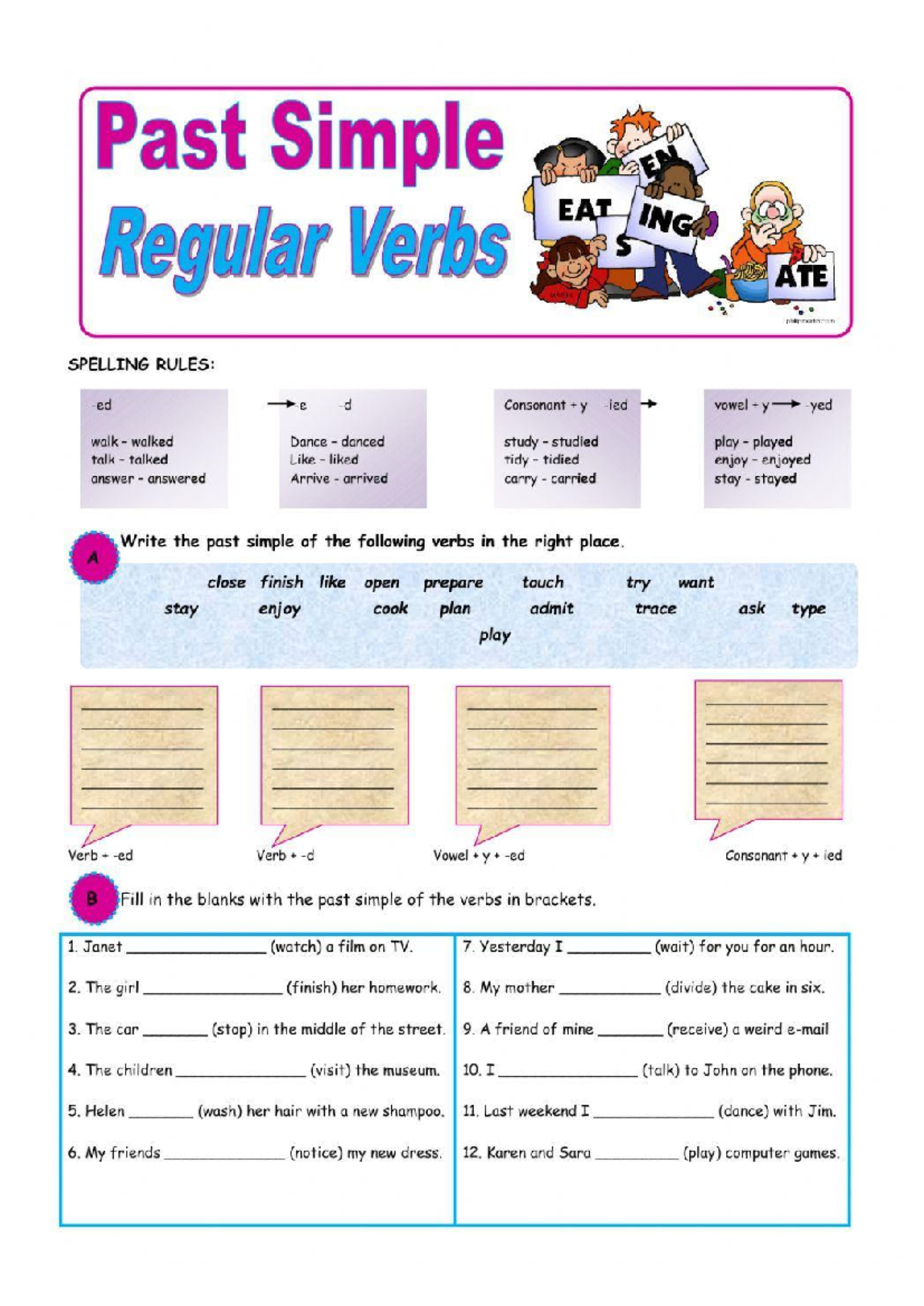 Worksheet 245307 - Past Simple Regular Verbs Practice - Studocu
