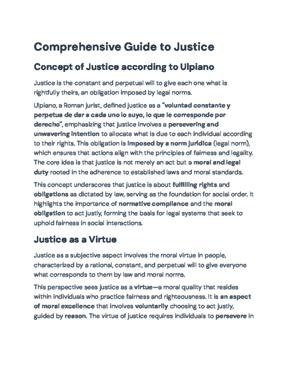 Comprehensive Overview of Justice: Concepts & Legal Frameworks (LAW101 ...