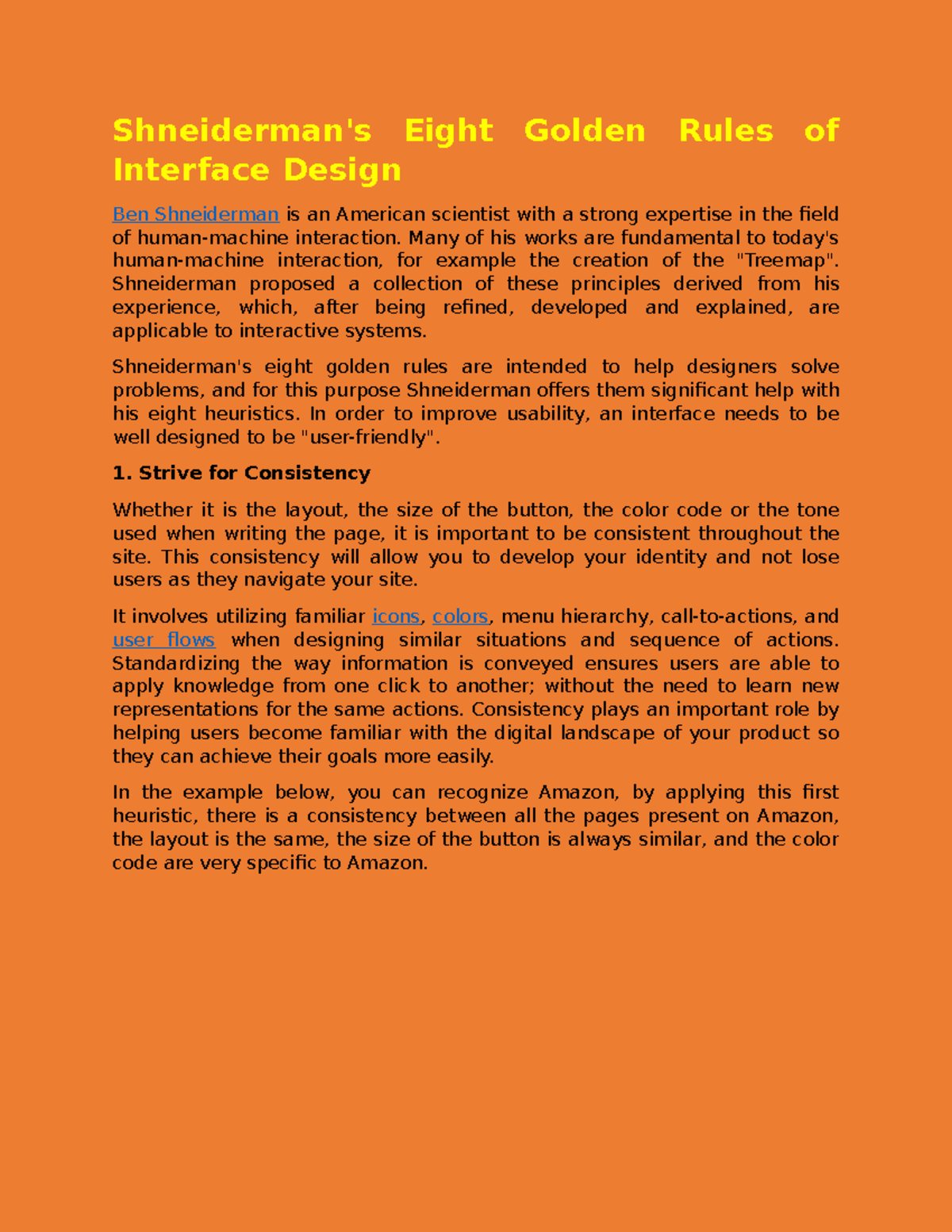 Lect 3B: Shneiderman's 8 Golden Rules of Interface Design - Studocu
