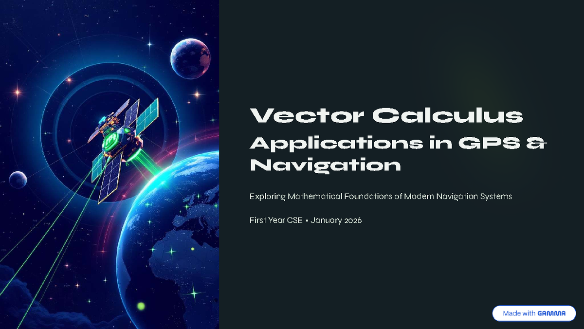 Vector Calculus Applications in GPS Navigation: CSE First Year ...