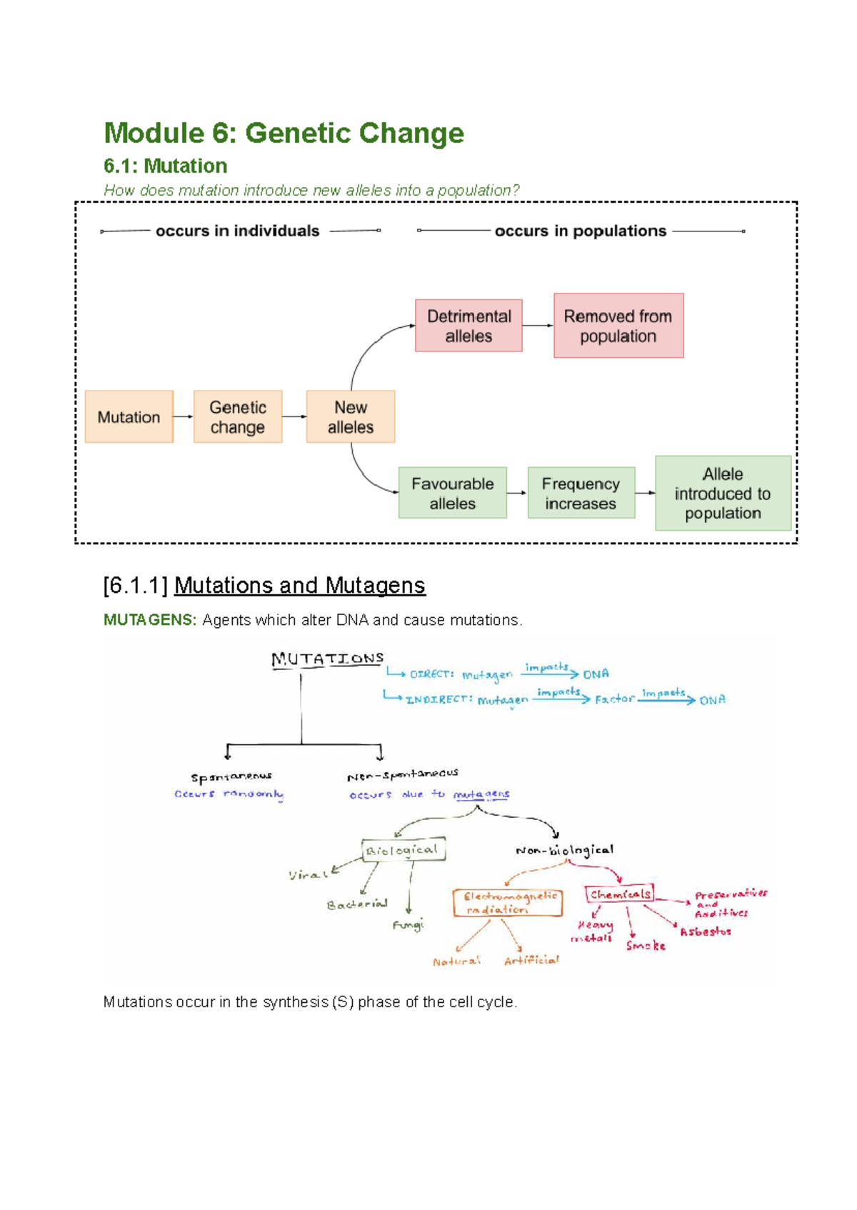 Module 6: Genetic Change - Mutations and Biotechnology Insights - Studocu