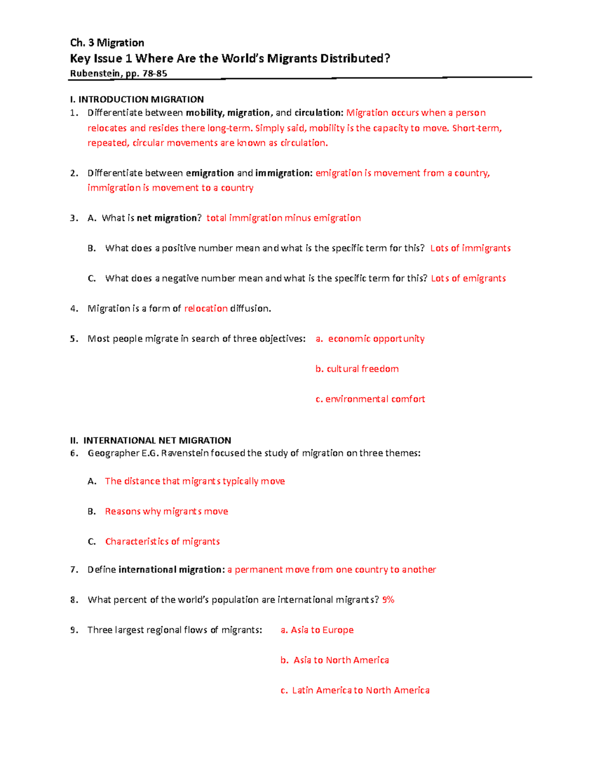APHUG 3.1 Ch. 3 Migration Reading Notes Overview - Studocu