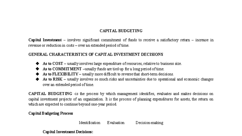 MS-15 - Coursework on Capital Budgeting Techniques and Analysis - Studocu