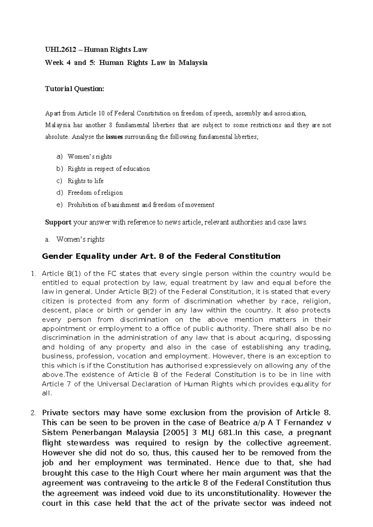 Chapter 3 - Fundamental Liberties in Malaysian Human Rights Law ...