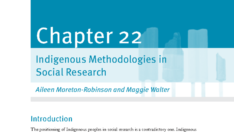 Chapter 22: Indigenous Methodologies in Social Research (SOC 101) - Studocu